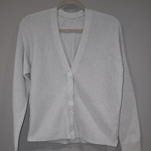 Lululemon Merino Wool Blend Cardigan Sweater Powder Blue Women's Size 8 EUC L2